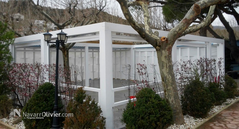 Pérgola de uso común para camping en Colera, Gerona 