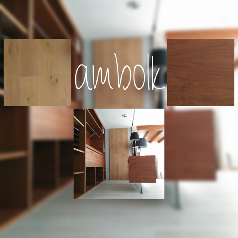 Ambolk expone un vestidor con aparador central en nogal americano.