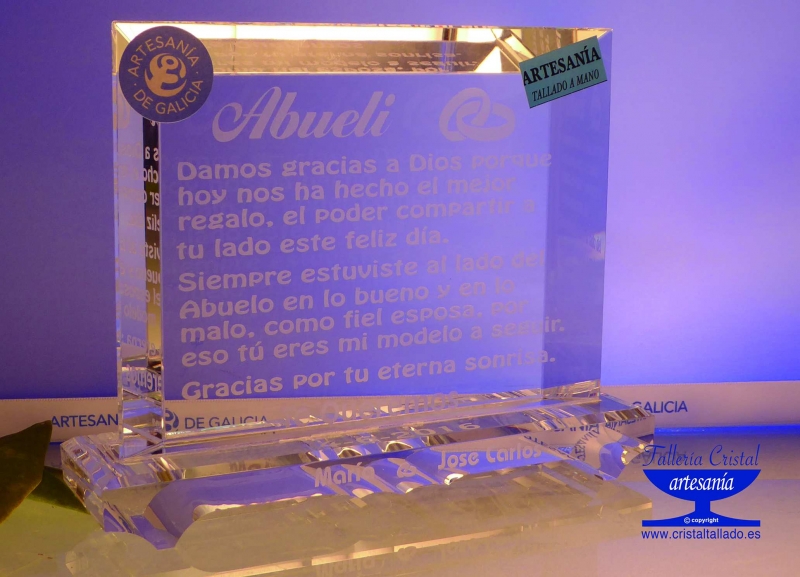 placas de cristal grabadas