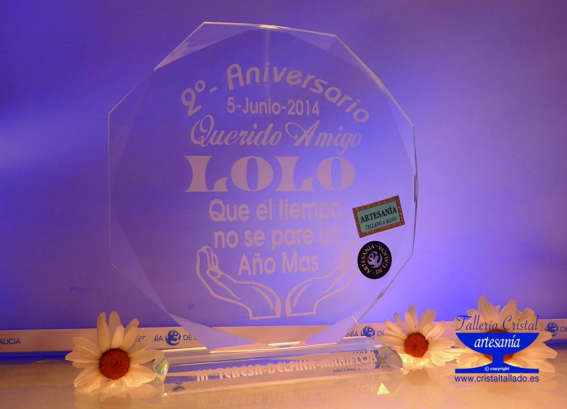 placas de cristal grabadas.