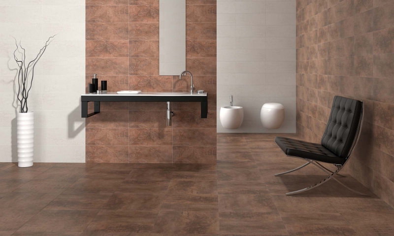 Azulejo  modelo Andros oxido marron 20x50. Mallol