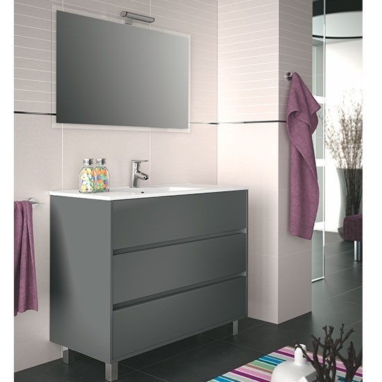 Mueble baño 100 Arenys gris. Salgar