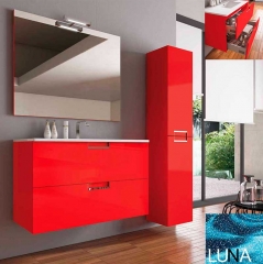 Muebles de bano en valladolid modelo luna lacado rojo 100