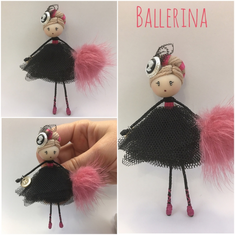 Broche mueca Ballerina Black