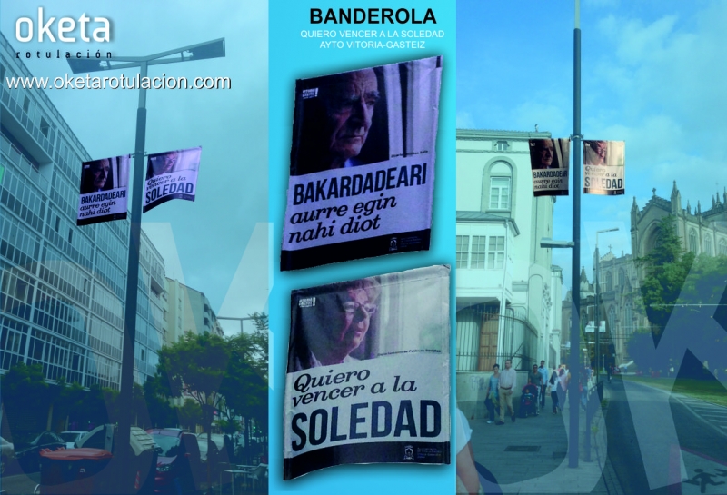 Banderola QUIERO VENCER A LA SOLEDAD AYTO VITORIA-GASTEIZ