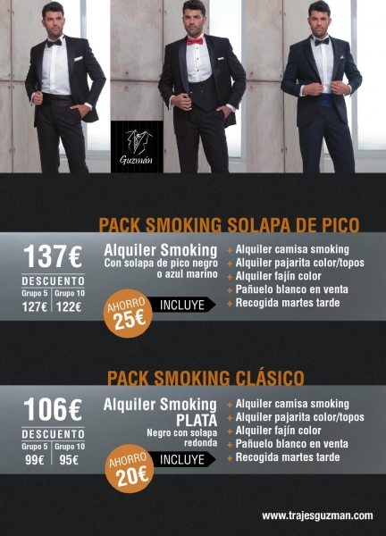 Packs de Alquiler de smoking 2017