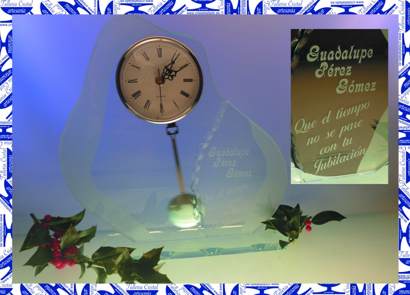 relojes de cristal grabados para aniversarios