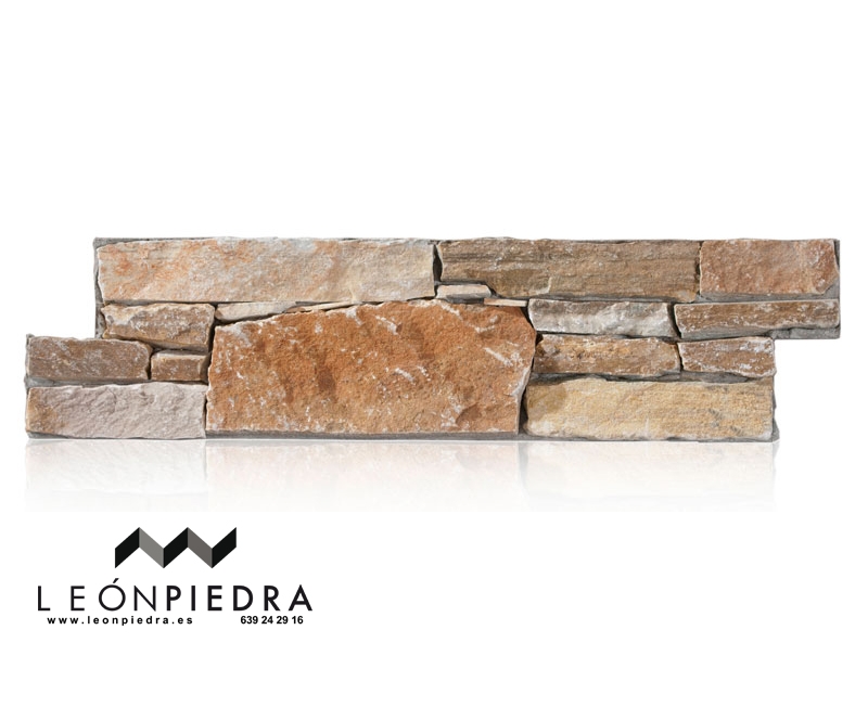 premontado taco piedra natural marron stone panel leonpiedra