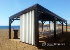 P.ergola para terraza de beach bar rn madera tratada. www.navarrolivier.com
