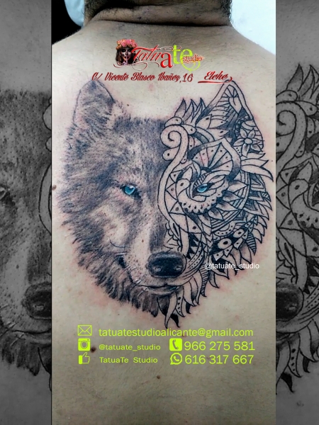 Wolf realistic tatuate studio elche