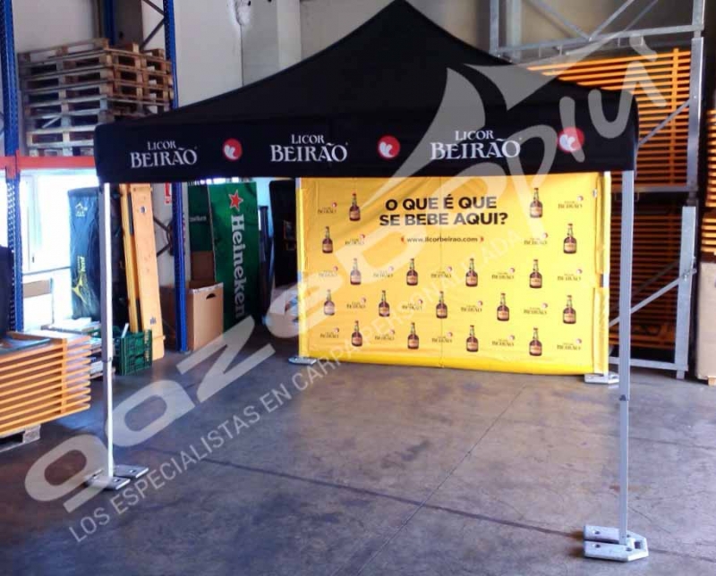 Carpa personalizada para Licor Beirao, carpas de 3x3m