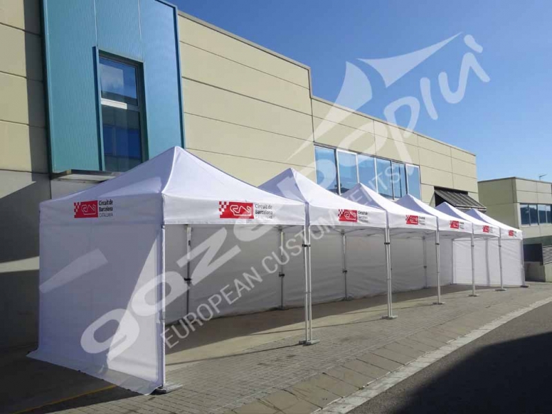 Carpas plegables de 3x3m, carpas personalizadas para Circuit de Barcelona