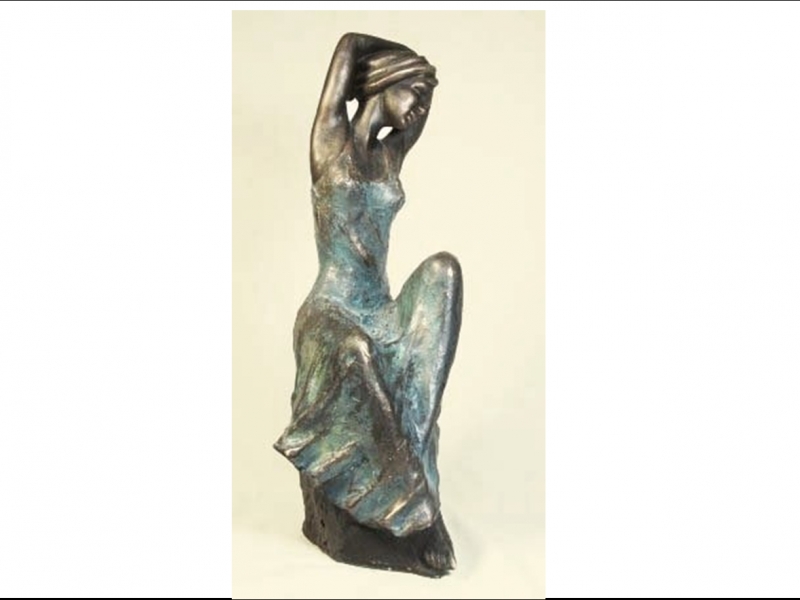 Pequeña escultura o figura, con acabado de bronce, Sentimiento. Lluís Jordà.