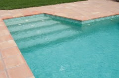 Remate piscina coronacion tova manual rustica barro cocido antideslizante