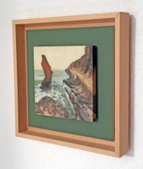 Un marco guapo: pequena pintura con fondo de passepartout, montado flotando sobre la moldura