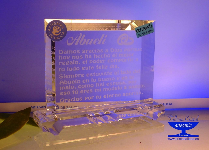 placas de cristal grabadas