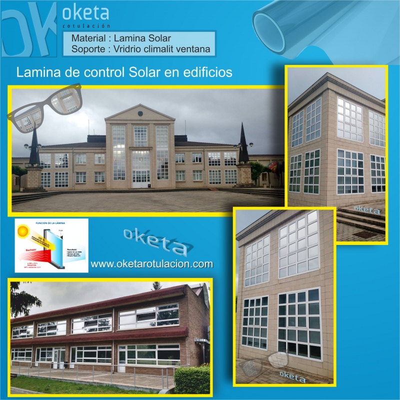 lamina solar Academia Arkaute-Vitoria.  Rotulos Oketa