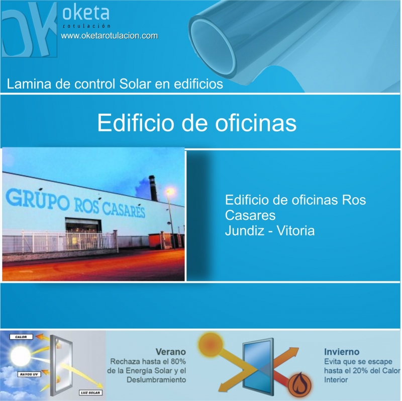 lamina solar empresa Ros Casares Jundiz-Vitoria. Rotulos Oketa