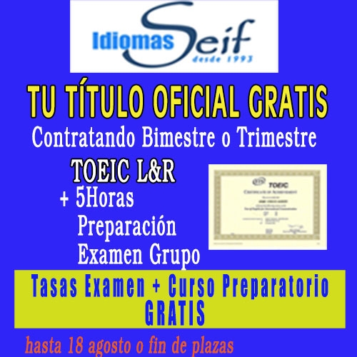 Tu Título Oficial de Inglés GRATIS con Idiomas Seif