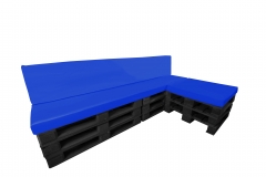 Chaise Longe Azul acabado Ébano