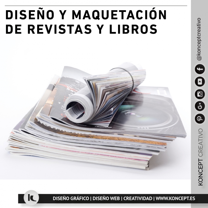 Diseo y maquetacin de revistas Barcelona, maquetacion libros Koncept Creativo