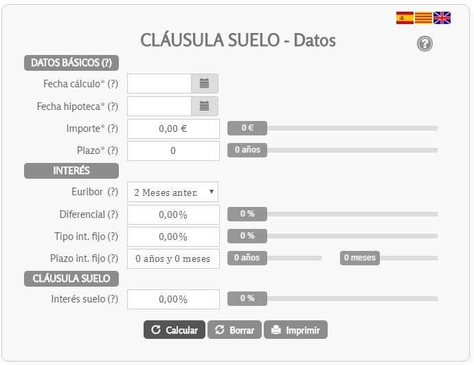 Calculadora cláusula suelo