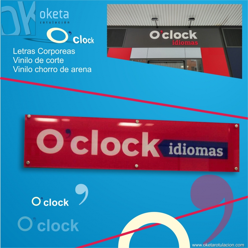 O-clock - Rotulacin letras corporeas fachada - Rotulos Oketa