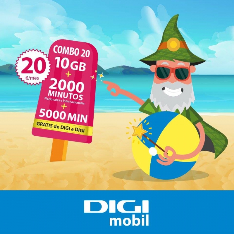 Tarifa Combo 20, 10GB + 2000 minutos + 5000 minutos entre DIGI