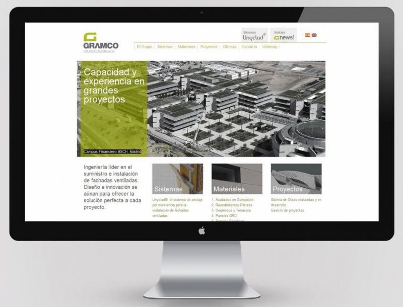 Desarrollo de la web para ingeniería Gramco. Diseño www.talem.es