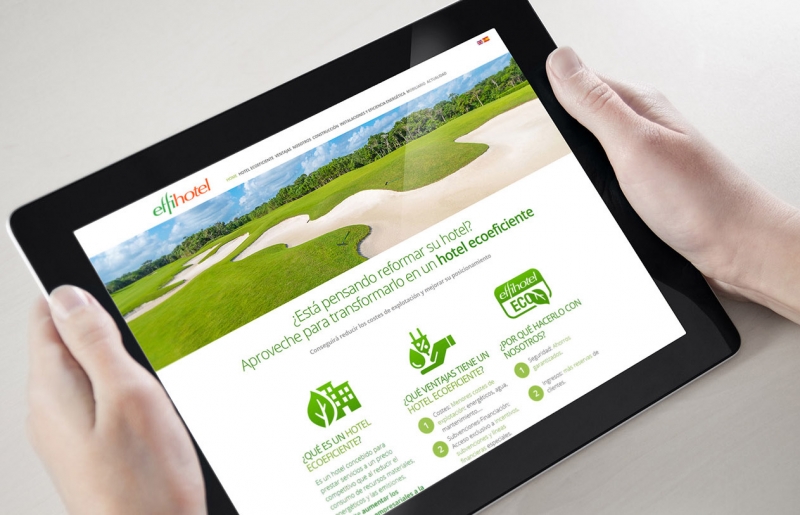 Web para empresa especializada en instalaciones ecoeficientes para hoteles. Diseño www.talem.es 