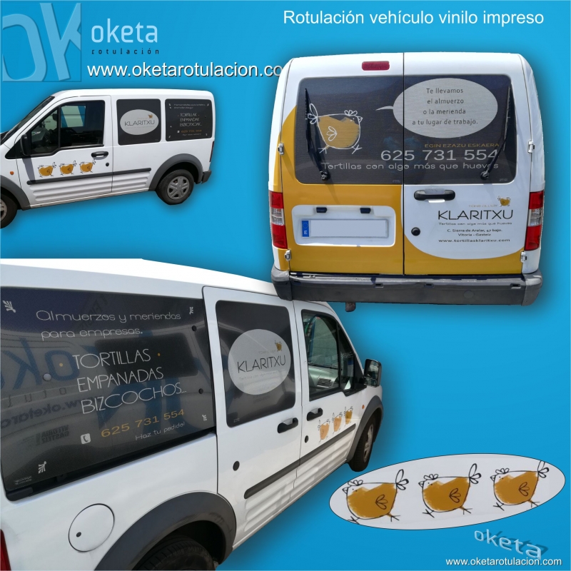 Klaritxu - Rotulación vehículo comercial - Rotulos Oketa