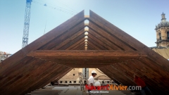 Rehabilitacion de cubierta en madera laminar claustro universidad de derecho de granada
