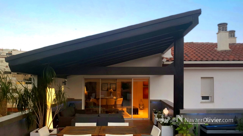 Pérgola a un agua para ático en Macael, Almería