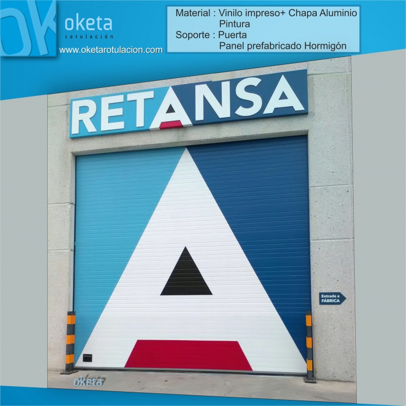 RETANSA - Rotulación puerta rápida y rotulo - Rótulos Oketa