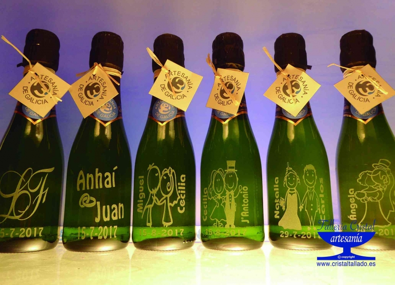 grabar botellas de cava.