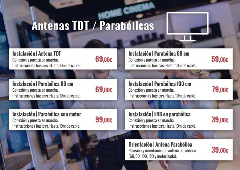 Precio instalacion de antena TDT - parabolica