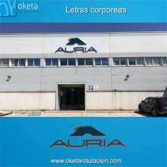 Auria-letras corporeas en fachada- rotulos oketa