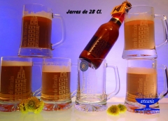 Jarras de cervezas grabadas torre de hercules