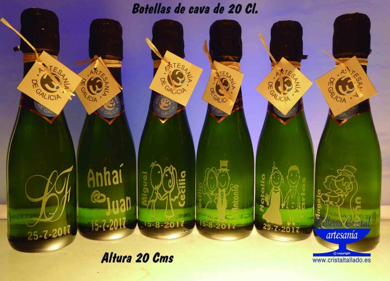 grabar botellas de cava.