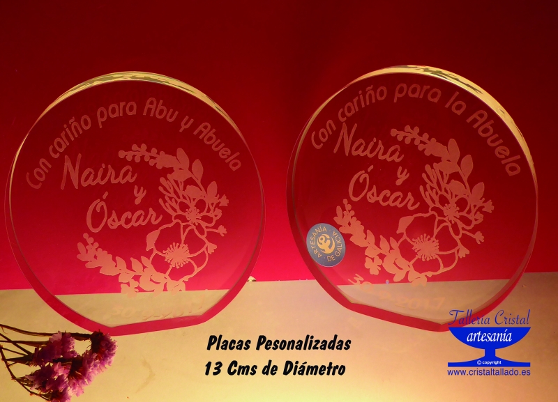 placas en cristal grabadas.