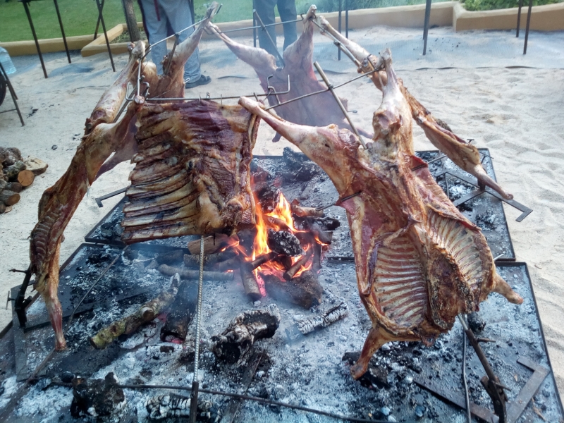 Corderos a la estaca (6 hs. de coccin)