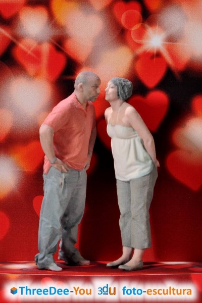 San Valentín, Día de los Enamorados - Los dos en 3d - ThreeDee-You Foto-Escultura 3d-u