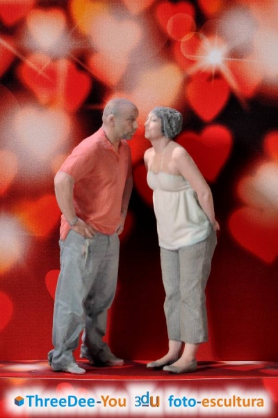 San Valentn, Da de los Enamorados - Los dos en 3d - ThreeDee-You Foto-Escultura 3d-u