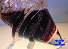 Botella de licores grabada