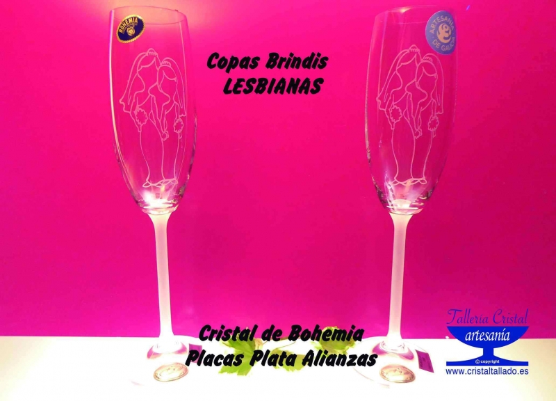 copas de brindis para lesbianas.