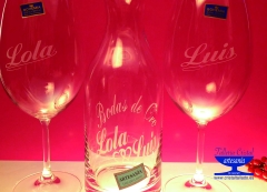 Copas de vino grabadas