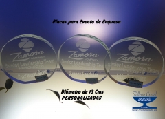 Placas de cristal grabadas