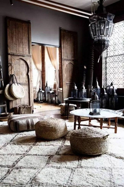Decoración árabe con artesanía marroquí