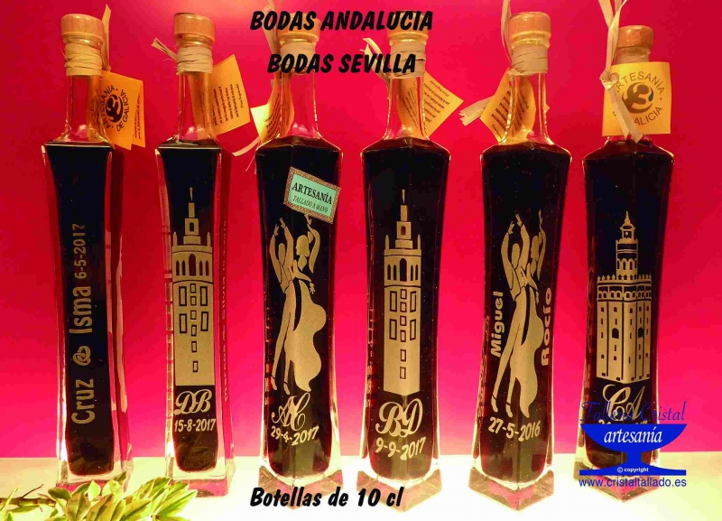 botellitas de licor grabadas.