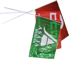 Banderas de animacion en plastico